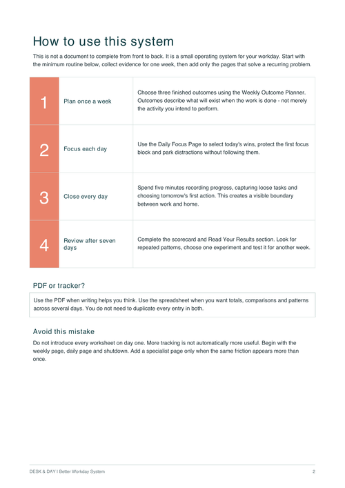 How to use the Better Workday System workbook