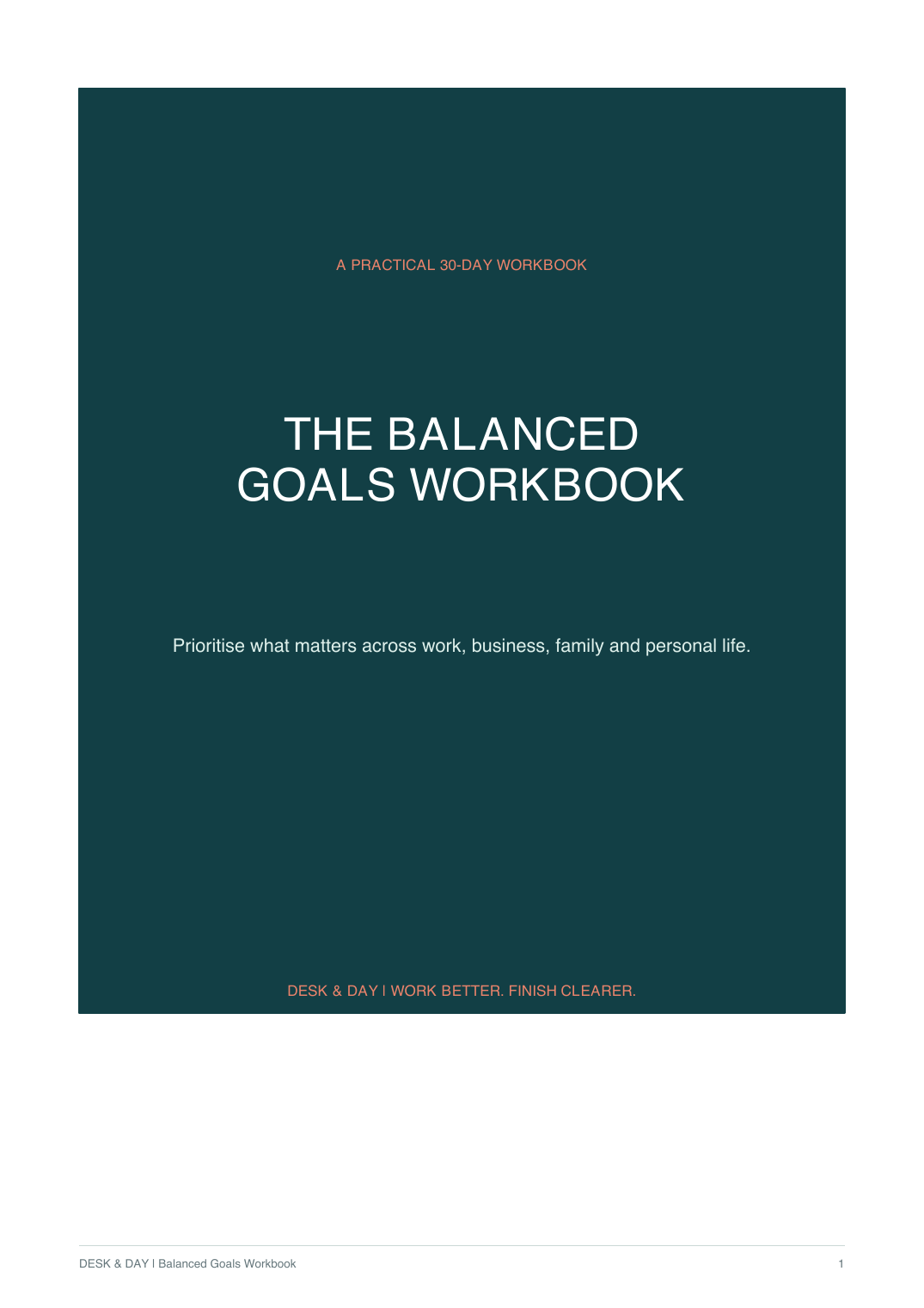 Desk & Day Balanced Goals Workbook cover
